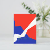 Blauw rood wit object briefkaart (Staand voorkant)