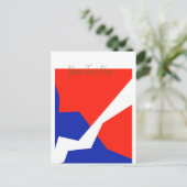 Blauw rood wit object briefkaart (Staand voorkant)