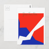 Blauw rood wit object briefkaart (Voorkant / Achterkant)