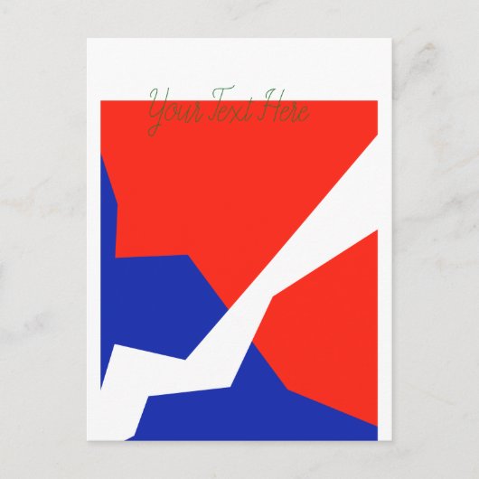 Blauw rood wit object briefkaart (Voorkant)