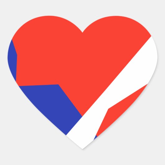 Blauw rood wit object hart sticker (Voorkant)