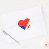 Blauw rood wit object hart sticker (Envelop)
