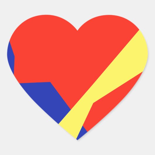 Blauw rood wit object hart sticker (Voorkant)