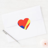 Blauw rood wit object hart sticker (Envelop)