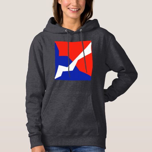 Blauw rood wit object hoodie (Voorkant)