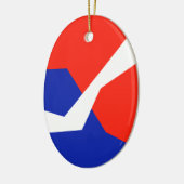 Blauw rood wit object keramisch ornament (Links)