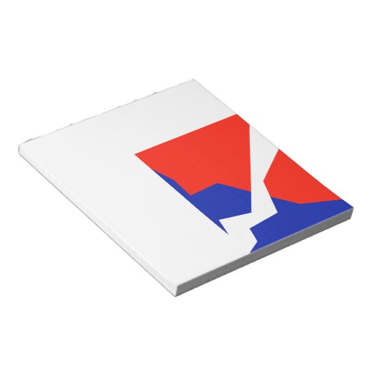 Blauw rood wit object notitieblok (Schuin)