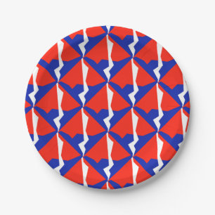 Blauw rood wit object papieren bordje