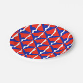 Blauw rood wit object papieren bordje (Gekanteld)