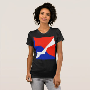 Blauw rood wit object t-shirt