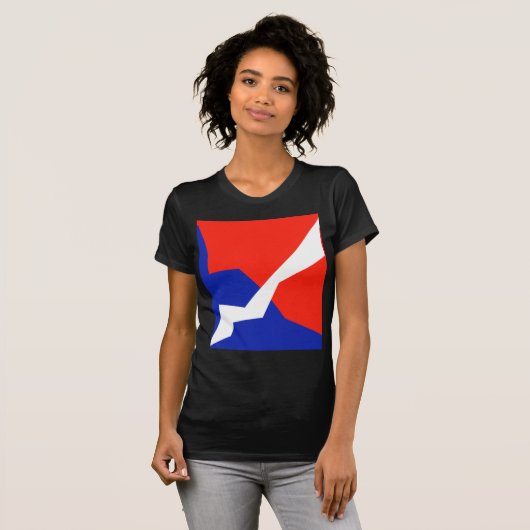 Blauw rood wit object t-shirt (Voorkant volledig)