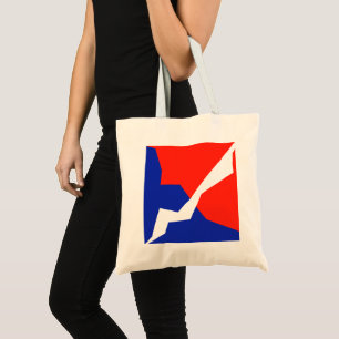 Blauw rood wit object tote bag
