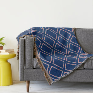 Blauw Rood Wit Patriottisch Geometrisch Patroon 4 Deken