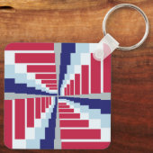 Blauw Rood Wit Sleutelhanger (Achterkant)