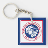  Blauw Rood Wit Spreekwoord Eiken Eikel Inkt Kunst Sleutelhanger (voorkant)