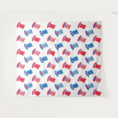 Blauw Rood & Wit USA Patriottisch Tapijt Achtergro Wandkleed (Voorkant (horizontaal))