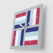 Blauw rood wit vierkante klok (Hoek)