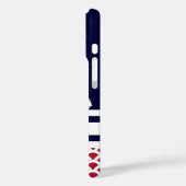 Blauw | Rood | Witte Nautische strips en anker Case-Mate iPhone Case (Achterkant / Links)