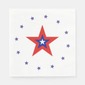 Blauw/Rood/Witte Sterring + Rood/Blauw/Witte Ster Servet (Voorkant)