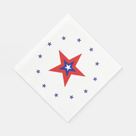 Blauw/Rood/Witte Sterring + Rood/Blauw/Witte Ster Servet (Hoek)