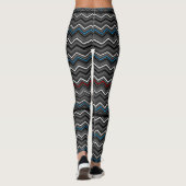 Blauw/rood Zig Zag met zwarte streping... Diabetes Leggings (Achterkant)