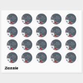 Blauw Rood Zilver Bladgroen Bladgroen Kerstcadeau  Ronde Sticker (Vel)