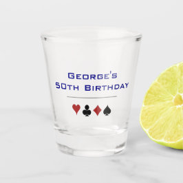 Blauw Rood Zwart Gokken Casino Kaart Kostuums Verj Shot Glas