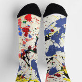 Blauw rood zwart schilderplaatje sokken (Top)