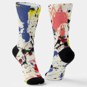 Blauw rood zwart schilderplaatje sokken (Gebogen)