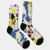 Blauw rood zwart schilderplaatje sokken (Rechts)