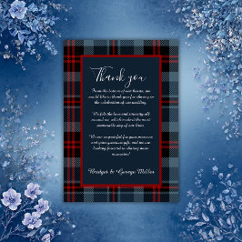 Blauw Rood Zwart Schots Keltisch tartan patroon Bedankkaart