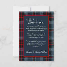 Blauw Rood Zwart Schots Keltisch tartan patroon Bedankkaart