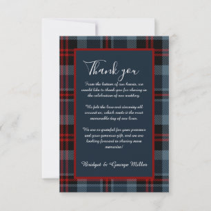 Blauw Rood Zwart Schots Keltisch tartan patroon Bedankkaart