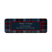 Blauw Rood Zwart Schots Keltisch tartan patroon Etiket (Voorkant)