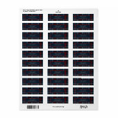 Blauw Rood Zwart Schots Keltisch tartan patroon Etiket (Full Sheet)