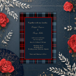 Blauw Rood Zwart Schots Keltisch tartan patroon Kaart