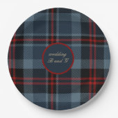Blauw Rood Zwart Schots Keltisch tartan patroon Papieren Bordje (Voorkant)
