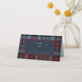 Blauw Rood Zwart Schots Keltisch tartan patroon Plaatskaartje