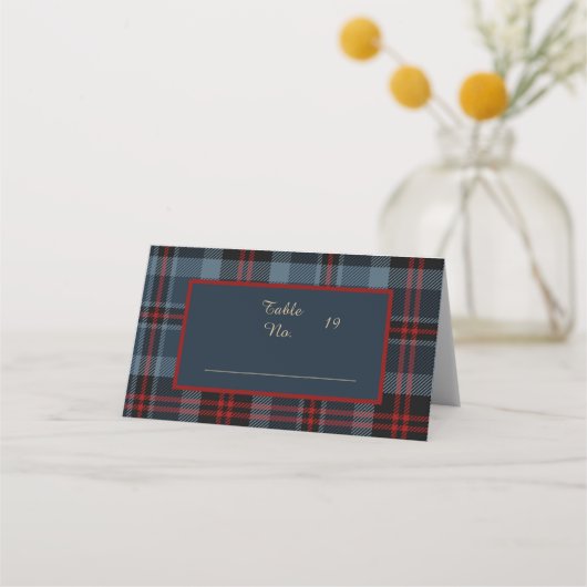 Blauw Rood Zwart Schots Keltisch tartan patroon Plaatskaartje (Voorkant)