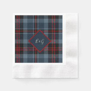 Blauw Rood Zwart Schots Keltisch tartan patroon Servet