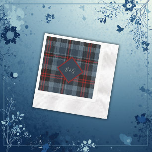Blauw Rood Zwart Schots Keltisch tartan patroon Servet