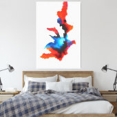 Blauw Rood Zwart Wit Modern Abstract Schilderen Canvas Afdruk (Insitu (Slaapkamer))