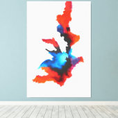 Blauw Rood Zwart Wit Modern Abstract Schilderen Canvas Afdruk (Insitu (Houten vloer))