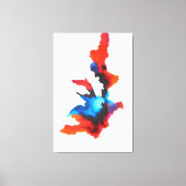 Blauw Rood Zwart Wit Modern Abstract Schilderen Canvas Afdruk (Voorkant)