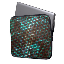 Blauw roodroest, krassen, klein baksteen of raster laptop sleeve