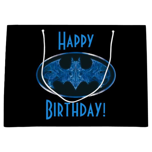 Blauw Rook Vleermuis Symbool Large Cadeautasje (Voorkant)