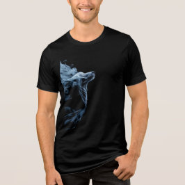 Blauw Rook Wolf T-Shirt | Mystieke Wolf Grafisch D