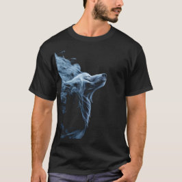 Blauw Rook Wolf T-Shirt | Mystieke Wolf Grafisch D