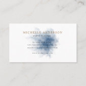 blauw rookeffect Dubbel Monogram Visitekaartje (Achterkant)