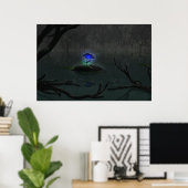 Blauw Roos afdrukken Poster (Thuiskantoor)